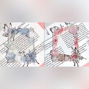 Photo Card Holder 3D Embossed Butterfly/Flower 2-PACK